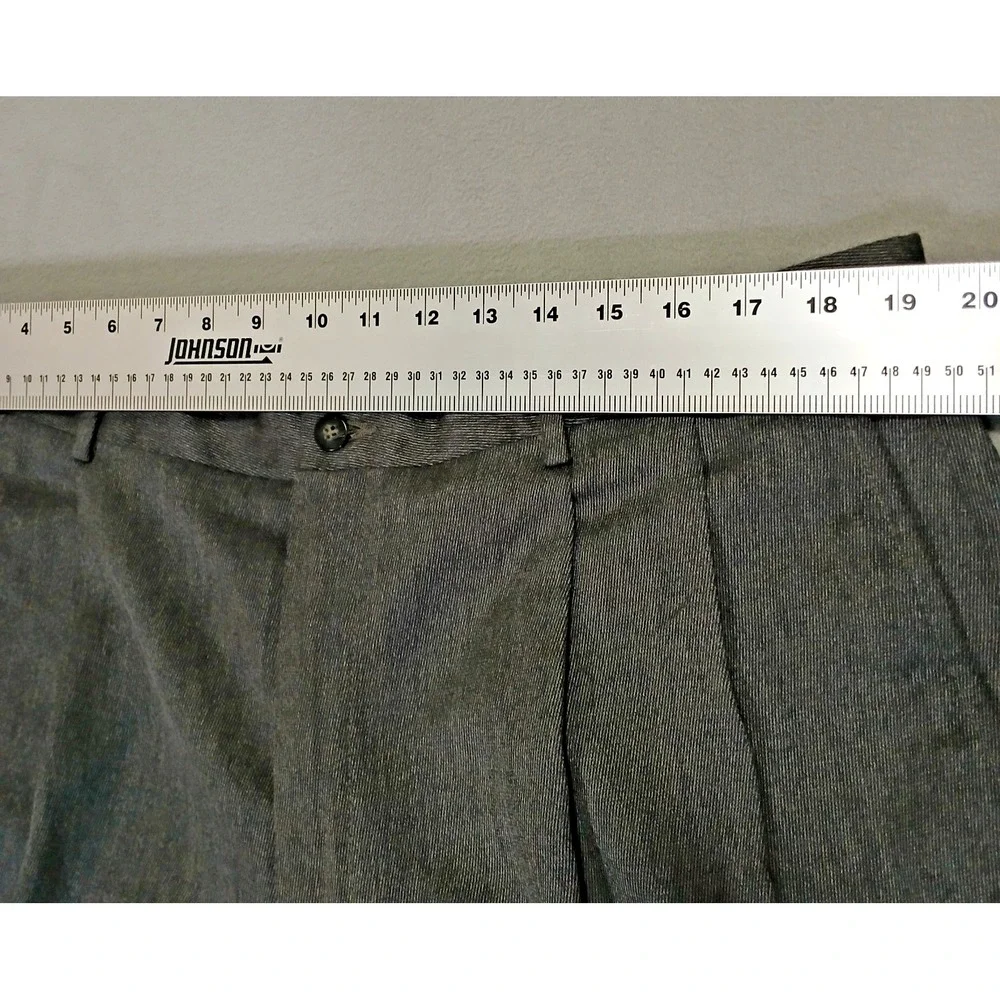 Claiborne Mens Trouser Pleated Dress Pants Cuffed Hem‎ Gray Size 40x30